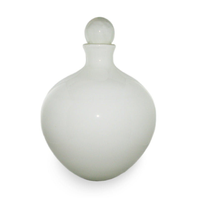 BALLON WHITE glass urn
